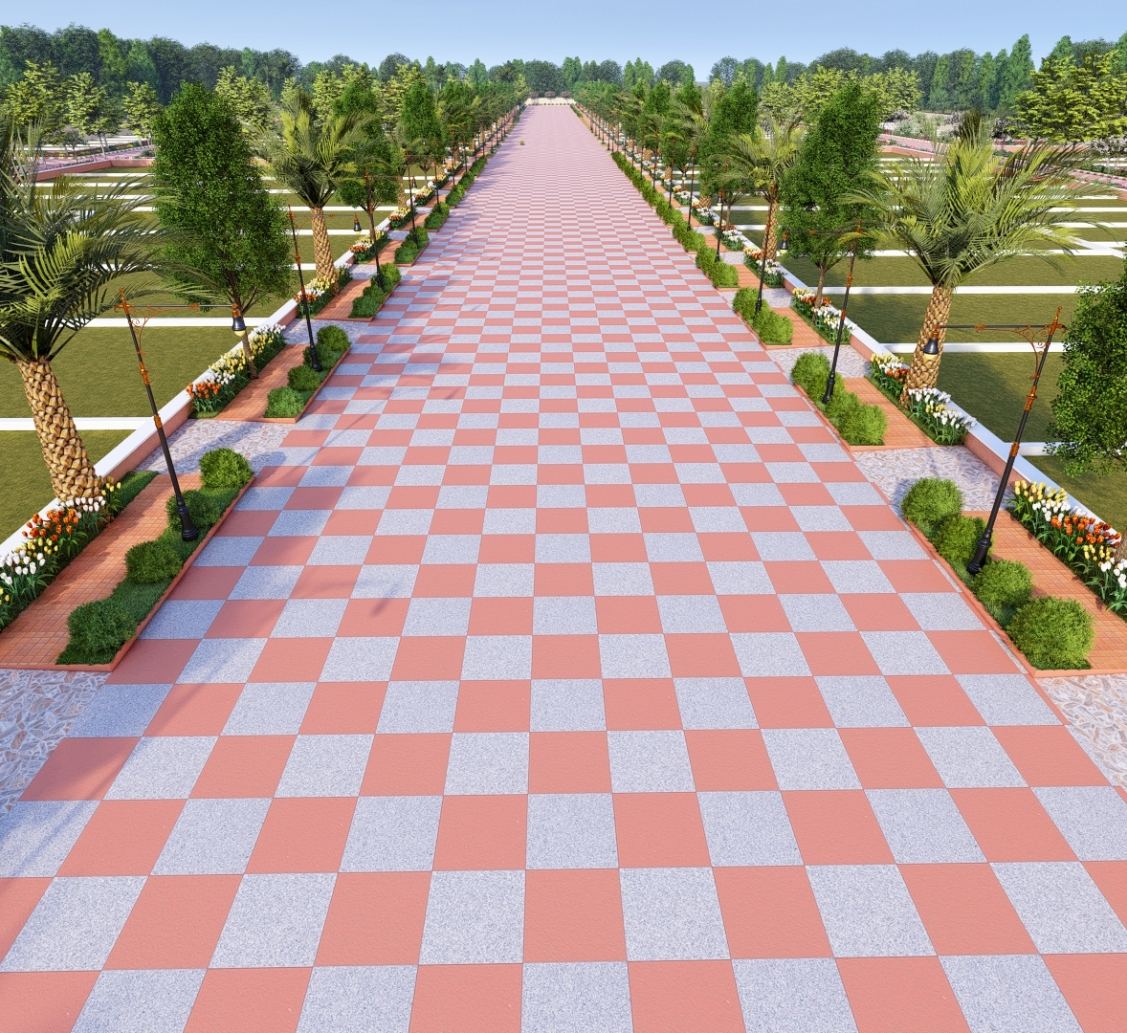 Shivom Estates — gated township boulevard
