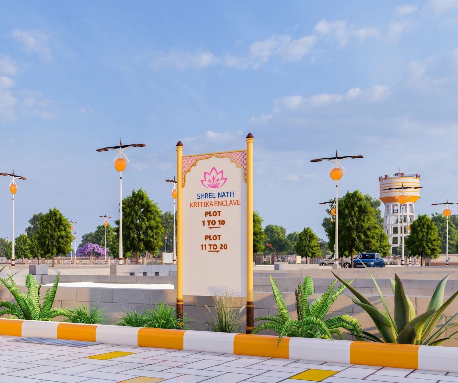 Shrinath Kritika Enclave signage and street lighting